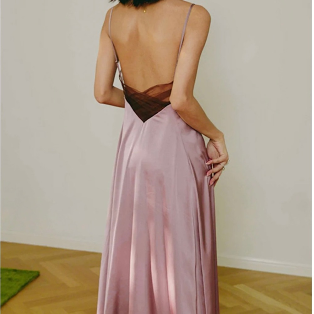 Pink Dress Lowback Midi